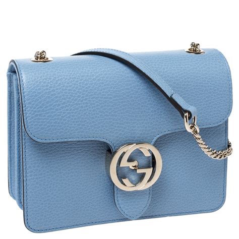 light blue gucci purses|Gucci outlet interlocking blue bag.